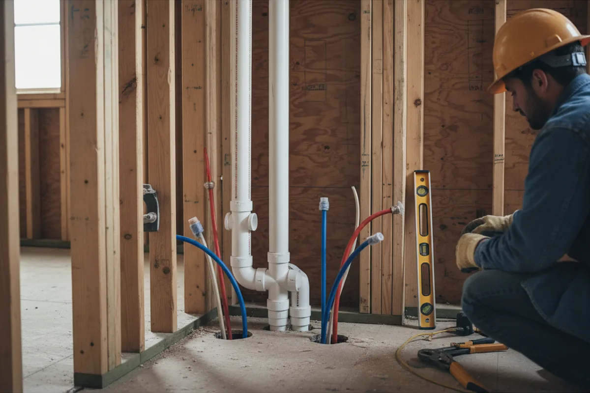 Drain and supply rough-in during Drain Cleaning in Canandaigua